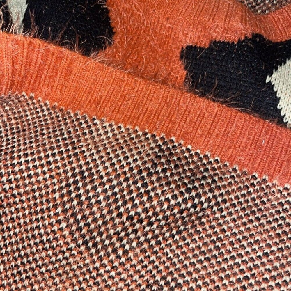 Easel Orange Fuzzy Leopard Print Super Soft Overs… - image 7